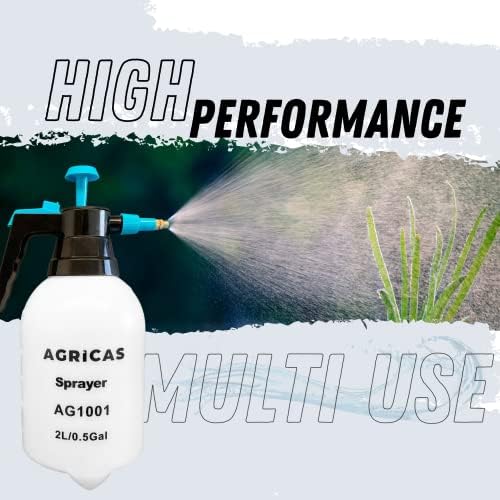 0.5 Gallon Hand Pump Sprayer, 2L Pressure Garden Sprayer, Handheld