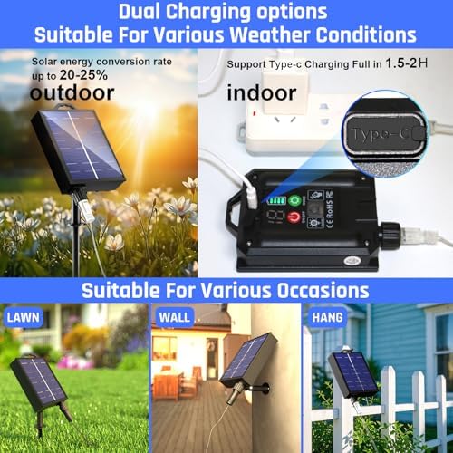 New Upgraded Solar Christmas String Lights Outdoor Waterproof 2 Pack Total 144ft 400 Led Solar & USB Rechargeable 19 Modes Christmas Tree Lights for Outdoor Indoor Yard Xmas Decorations, Warm White