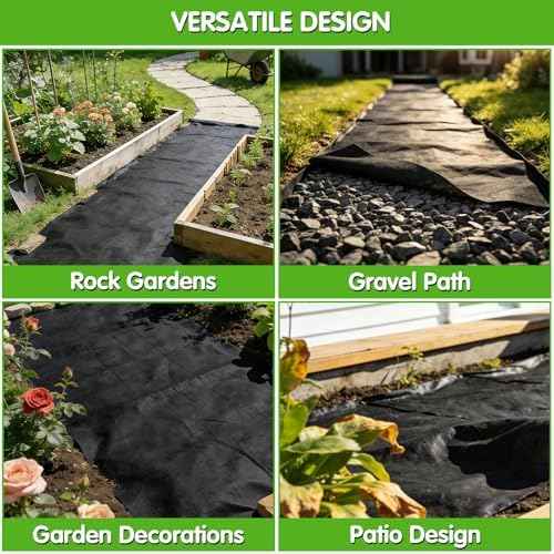 EXTRAEASY Non-Woven Weed Barrier Fabric, 3ft x 50ft, Easy Install & Breathable Ground Cover - Landscape Fabric for Gardens, Flower Beds, Mulch & Professional Weed Control