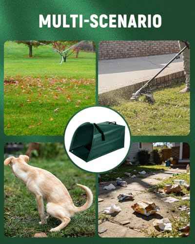 60 Gallon Leaf Collector, Collapsible Large Yard Dustpan-Type Lawn and Leaf Bags, Standable Reusable Garden Waste Bags for Leaves, Yard Debris and Grass Clippings (Gift Garden Gloves)