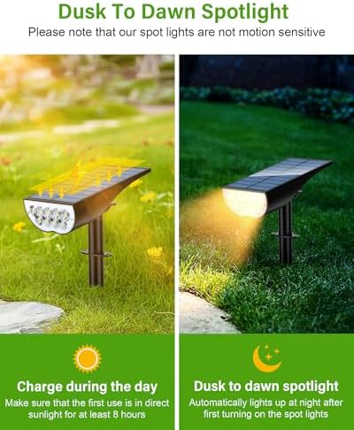 Solar Spot Lights Outdoor Waterproof, Solar Landscape Lights Outdoor