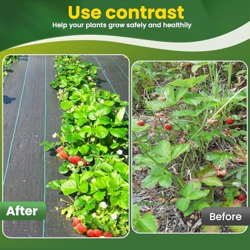 KAKO 3 x 100Ft Weed Barrier Fabric, Heavy Duty Weed Barrier Landscape