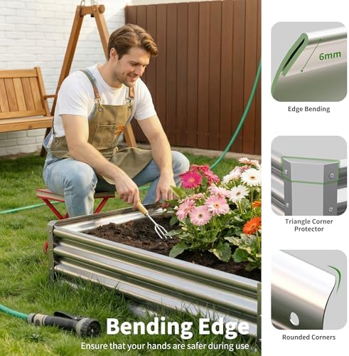 Galvanized Raised Garden Bed,Outdoor Planter Box Metal Patio Kit