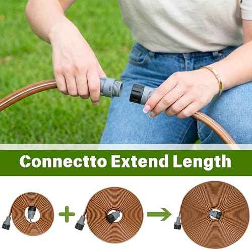 Sprinkler Hose with Holes 25 FT, Flat Sprinkler Soaker Hoses for Garden