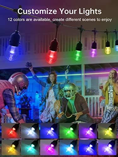 Commercial Grade 96FT LED Outdoor String Lights with Remote Control
