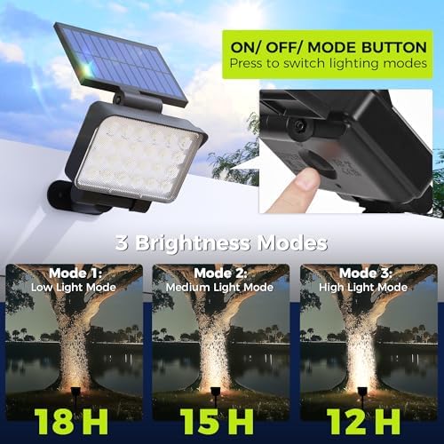 Solar Spot Lights Outdoor Waterproof, 1 Packs, Cool White