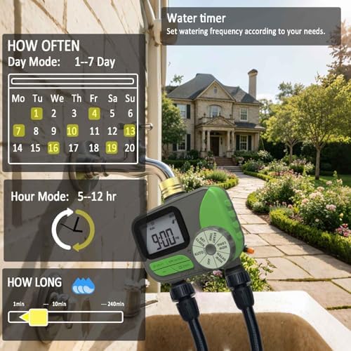 Drip Irrigation System with Water Timer for Garden,Main ID 1/2inch