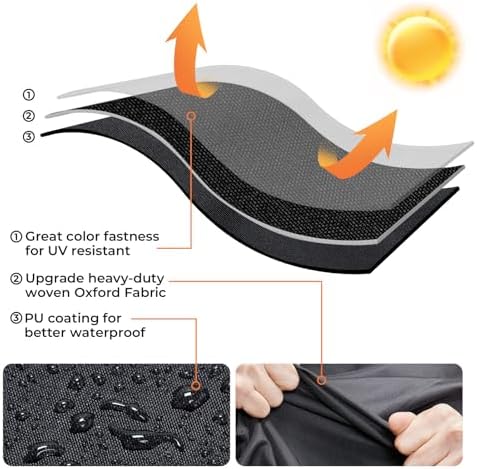 Patio Heater Covers, Heavy-duty and Weather-resistant Oxford Fabric, Waterproof, Dust-proof, Snow-proof, Windproof, with Zipper and Storage Bag (Round Stand Up)