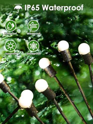 Warm White Firefly Solar Garden Lights – 8 Pack