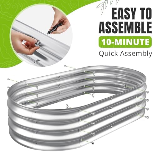 Sponvatt Raised Garden Bed - Outdoor Galvanized Raised Garden Bed