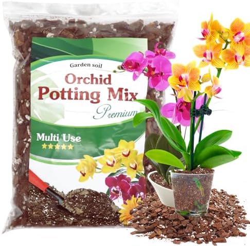Orchid Potting Mix,Premium Orchid Bark Potting Mixture of Pine Bark,Perlite
