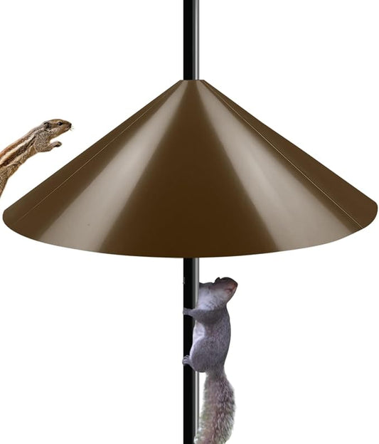 19-Inch Squirrel Baffle for Bird Feeder Poles – Brown - Field & Nook