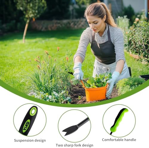 Hand Weeder Tool, 13" High-Carbon Steel V-Tip Weed Puller