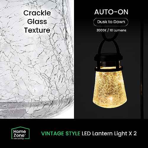 Crackle Glass Solar Lanterns – 2 Pack