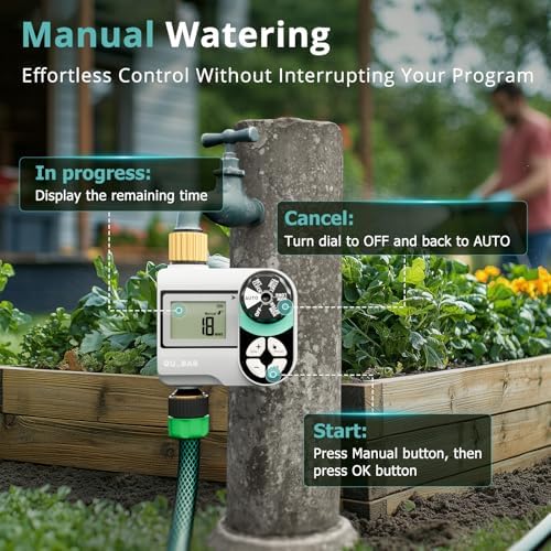 QUOBAS Brass Sprinkler Timer, Programmable Water Hose Timer for Garden Hose