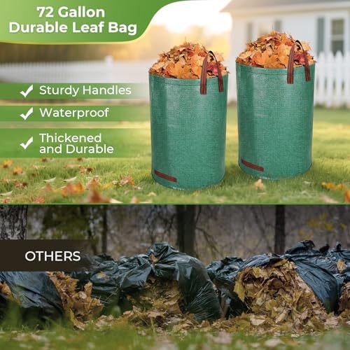 2 Pack Garden Rake for Leaves: 18" Wide Heavy Duty Rakes for Lawns with 72 Gallon Leaf Bags and Scoops, Metal Leaf Rake Set with73 Adjustable Long Handle 25 Tines for Yard, Garden, Lawn