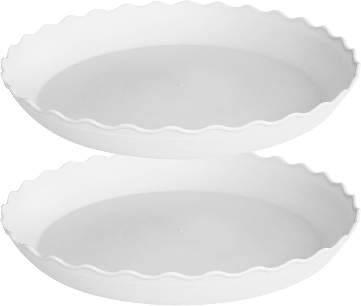 2 Pack of 14 inch Plant Saucer Plant Tray, Plastic Plant Saucer, Heavy Duty Plant Tray for Pots, Plant Saucers for Indoors Planter, Garden Water Plate Bowls for Gallon Grow Bags (White)