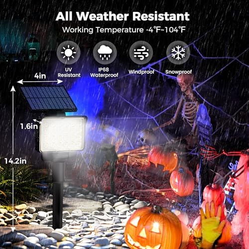 Solar Spot Lights Outdoor Waterproof, 1 Packs, Cool White