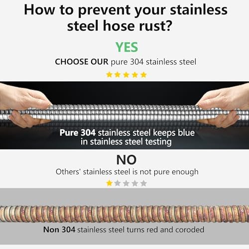 100ft Garden Hsoe - 2026 New 304 Stainless Steel Garden Hose with 3/4'' Fittings – Lightweight, Durable, and Kink-Free, Metal Water Hoses for Gardening