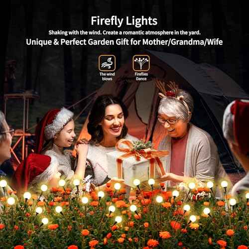vignuto Solar Lights Outdoor Waterproof, 8 Packs 64LED, Solar Garden Lights, Garden Decor, Patio Decor, Unique Gifts for Women, Gifts for Grandma