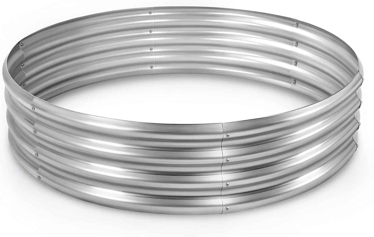 Land Guard Galvanized Raised Garden Bed Kit, Galvanized Planter Raised Garden Boxes Outdoor, Round Large Metal Raised Garden Beds for Vegetables ……