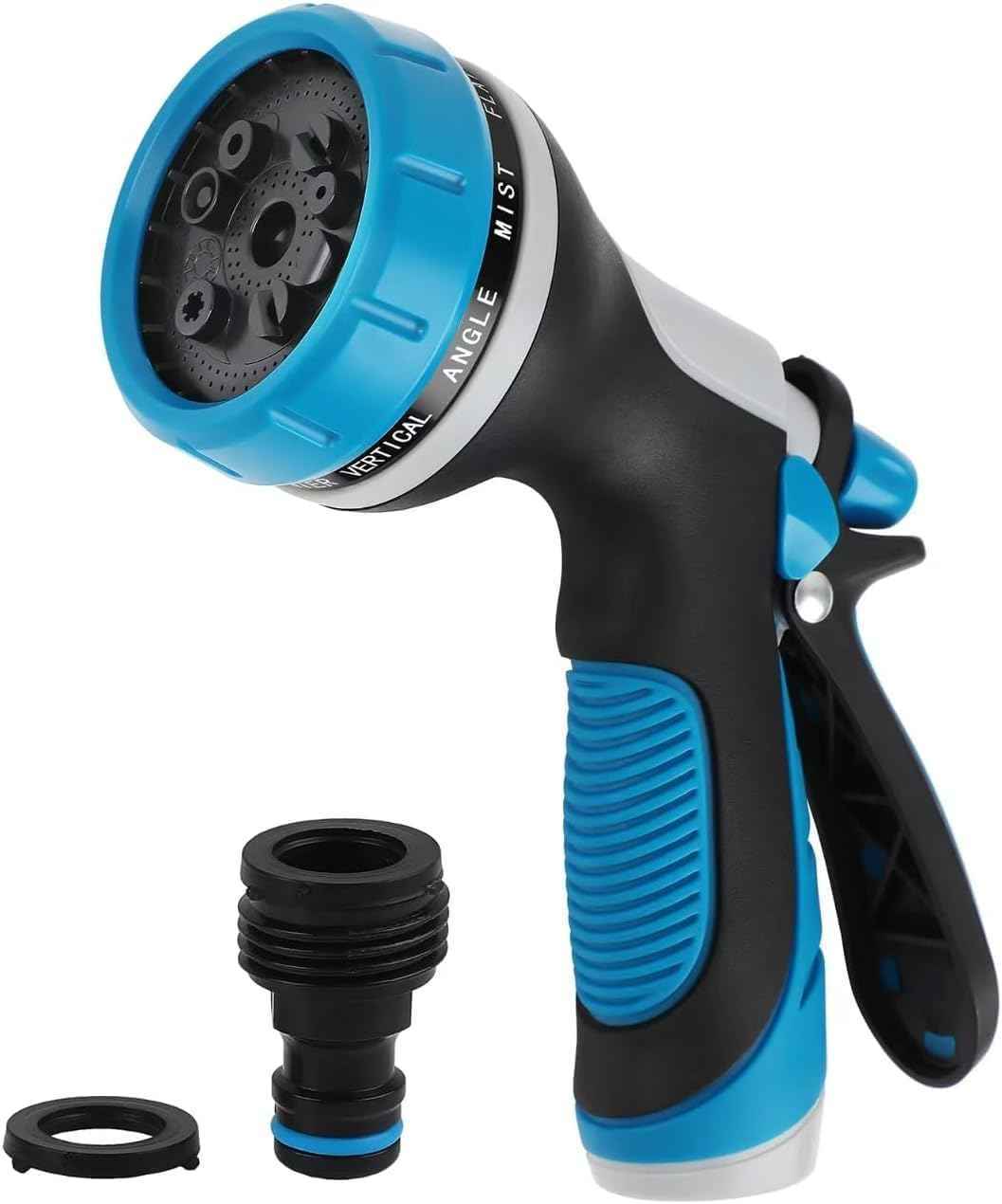 Garden Hose Nozzle with Adjustable 10 Watering Patterns, Water Hose Nozzle Sprayer with Slip Resistant,High Pressure Garden Hose Spray Nozzle for Plants & Lawns Watering,Car Washing and Pet Showering