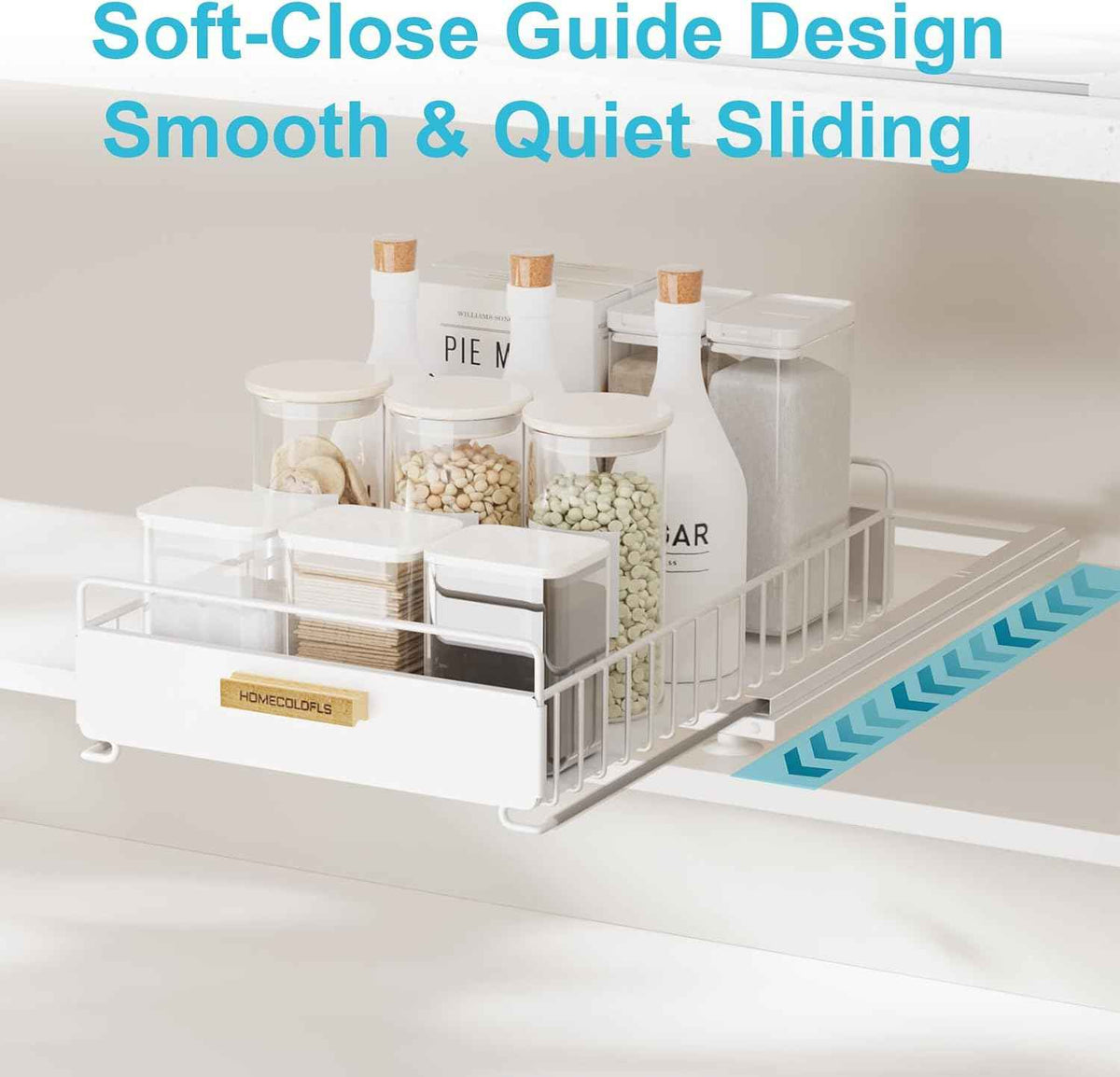 Pull Out Cabinet Organizer, 2 Pack, White