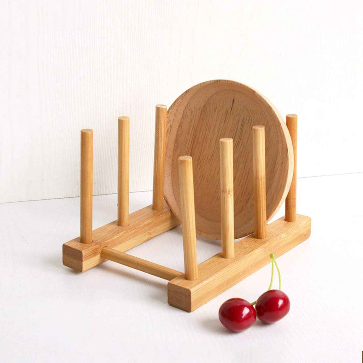 Kunovo Bamboo Dish Rack and Pot Lid Organizer