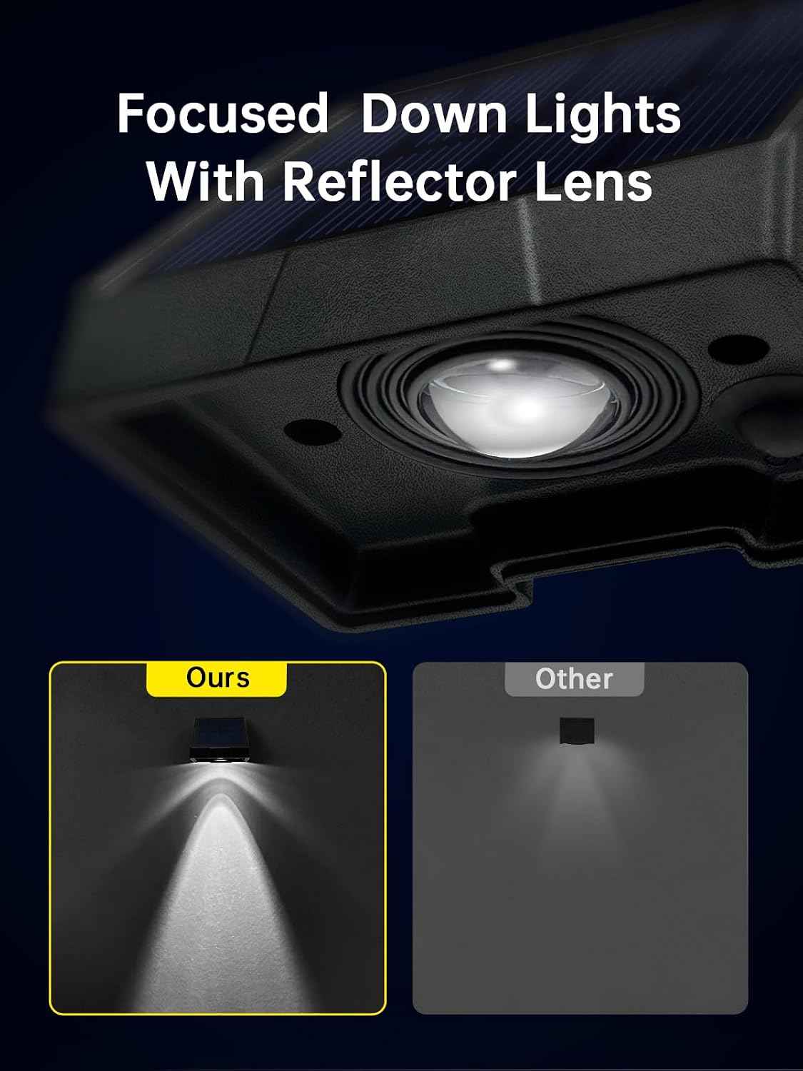 Mrzxy Solar Address Light for Mailbox, House Number, Deck, Sign, Wall | Solar Powered LED Dusk to Dawn Small Downlight Outdoor Wateproof Non-drill 6 Pack Convex Lens