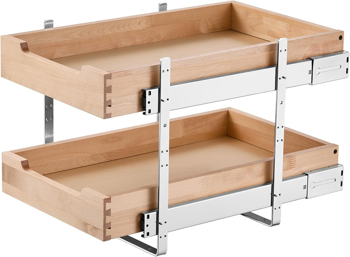 VEVOR 2-Tier Pull-Out Cabinet Organizer, 14" W x 21" D