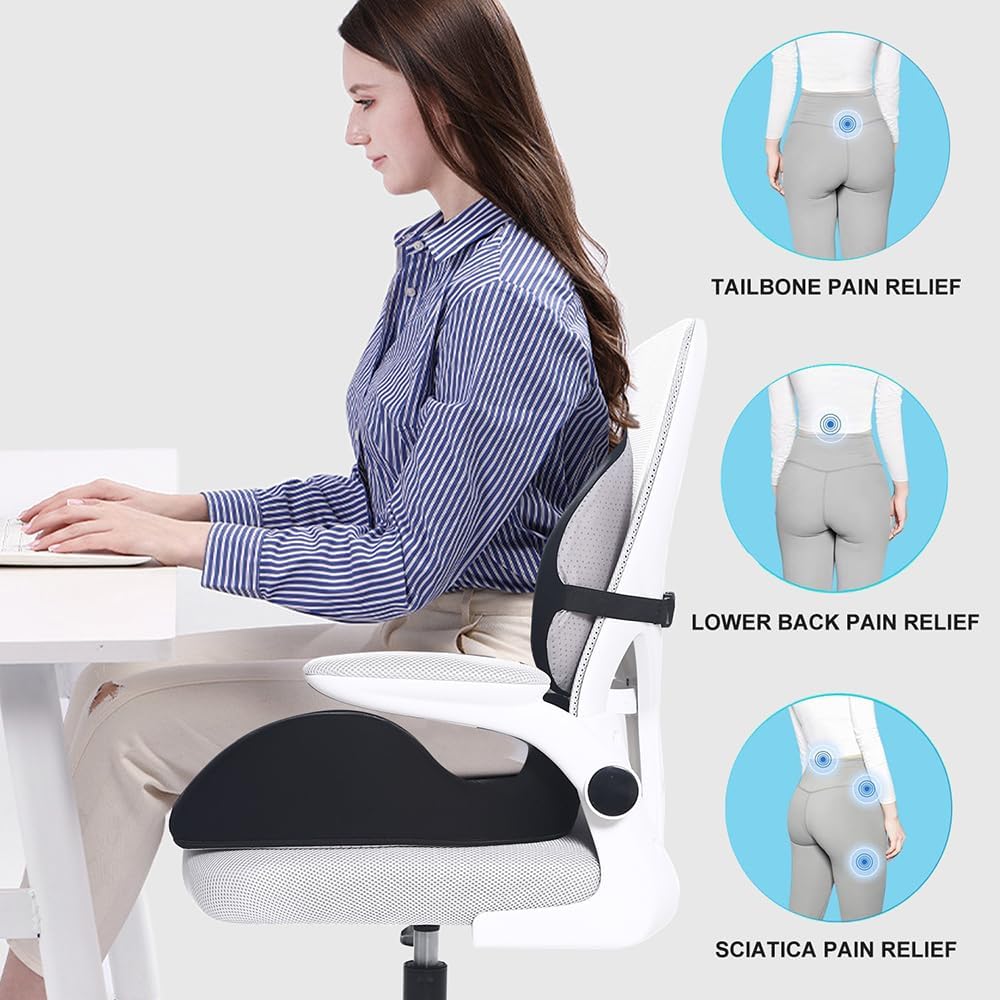 Extra-Large Memory Foam Seat and Lumbar Support Cushion - Field & Nook
