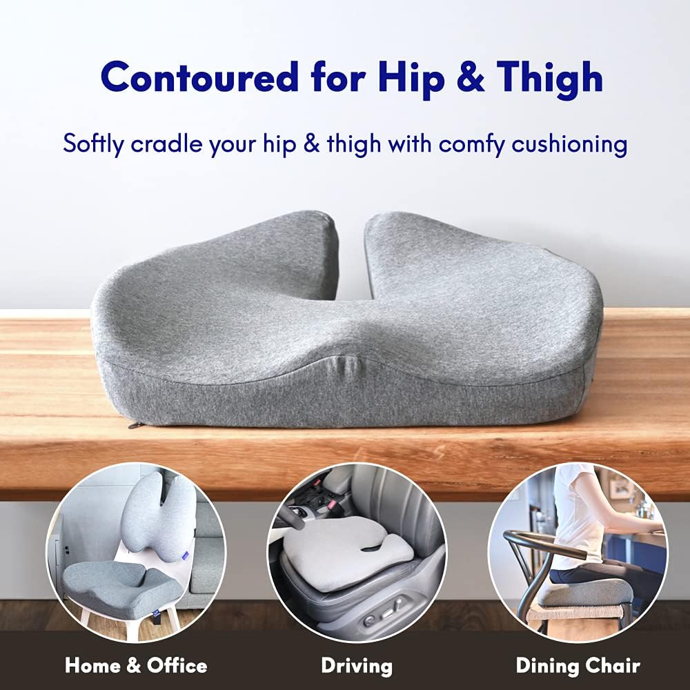 Extra-Dense Pressure Relief Seat Cushion – Light Gray - Field & Nook