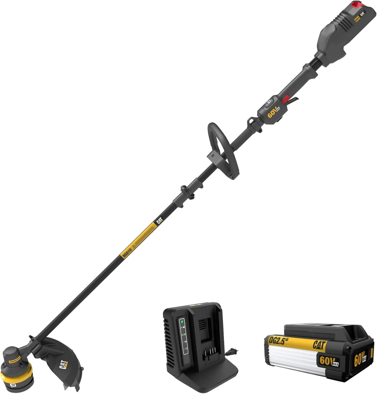Cat DG610 60V 15” Brushless String Trimmer Cordless with Dual Line Bump Feed Head, Edger with Quick Line Load, Weed Trimmer with ECO Mode for Extended Runtime – Battery & Charger Included - Field & Nook
