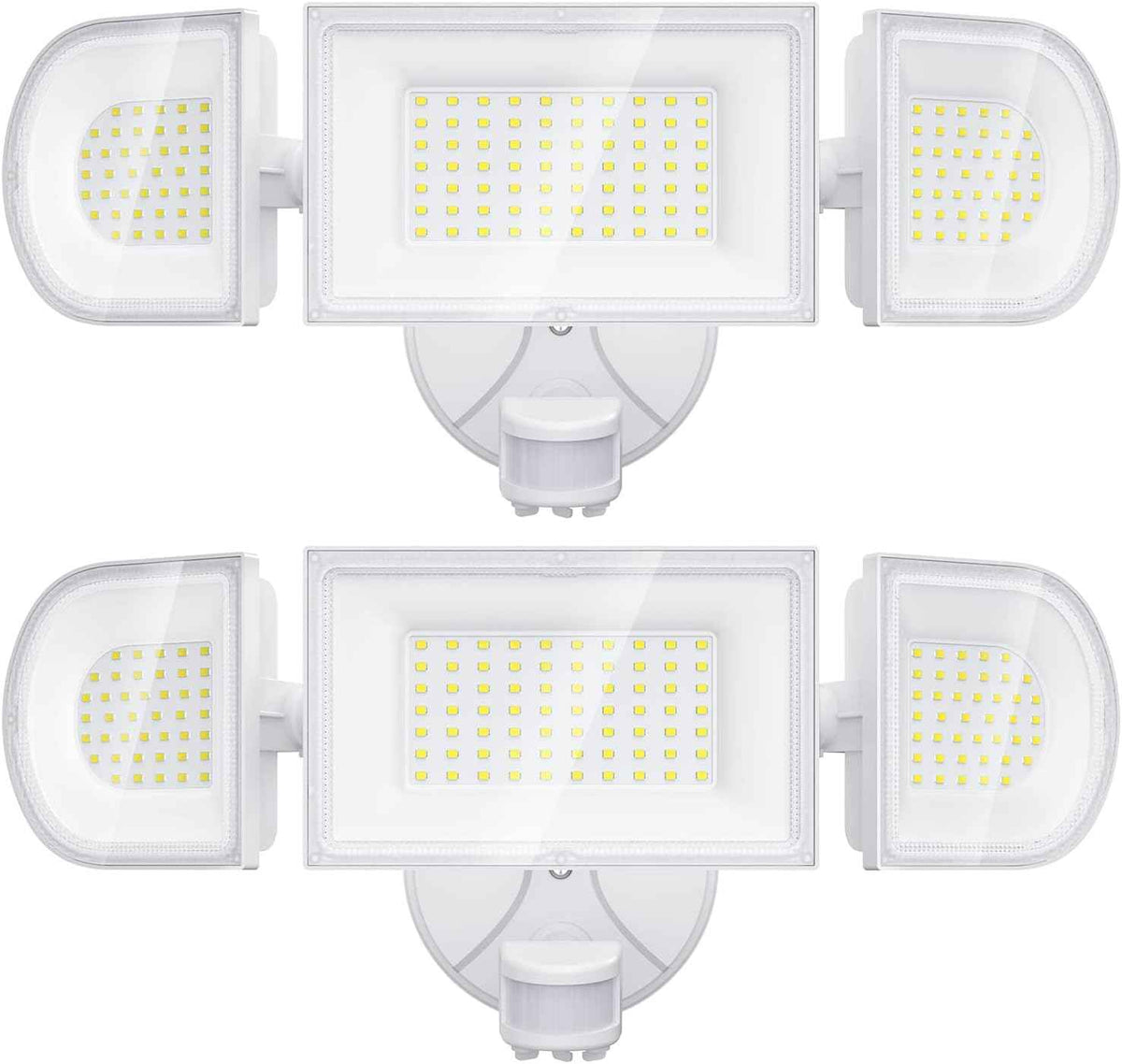 iMaihom 150W Motion Sensor Light Outdoor, 15000LM 6500K LED Security Floodlights, 3 Adjustable Head Motion Detection Light IP65 Waterproof for Yard Garage White 2pack