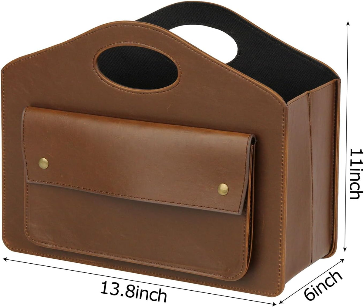 Foldable Magazine Holder – Freestanding Leather-Look Storage