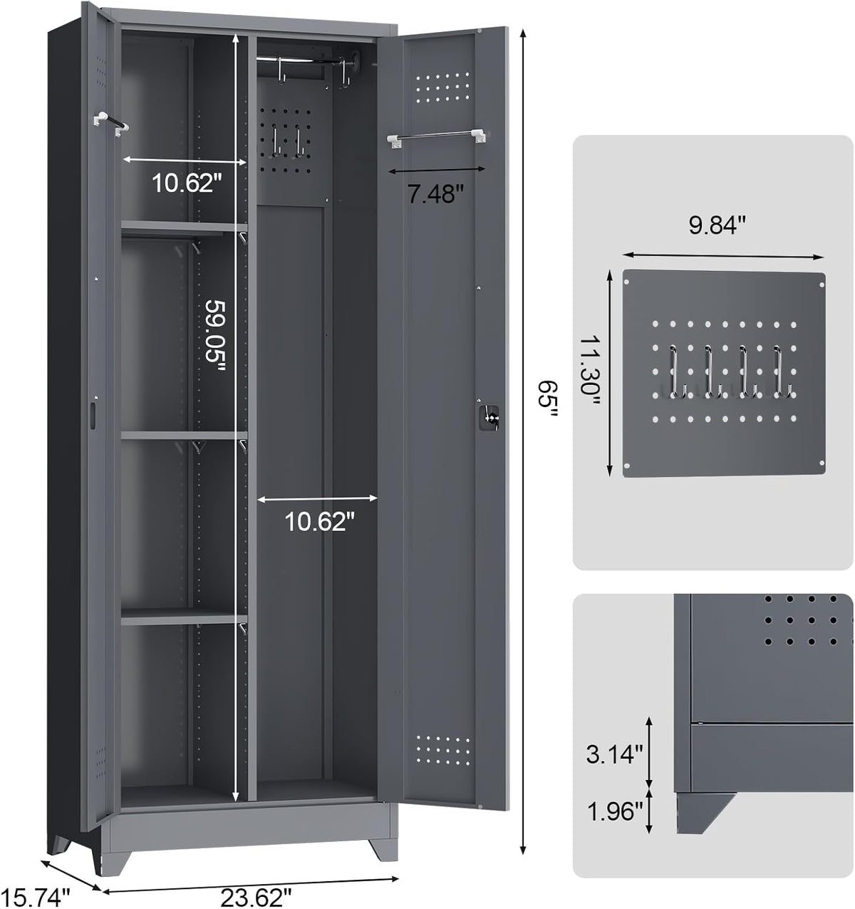 Broom Closet – Broom Closet Storage Cabinets with Lock - Field & Nook