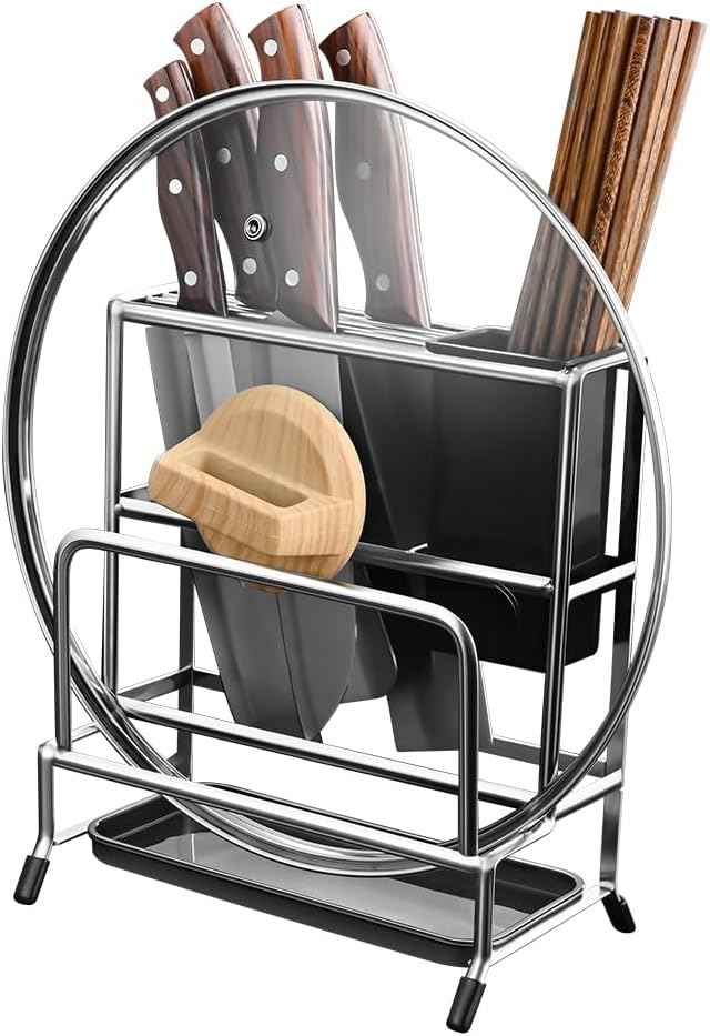 18/8 Stainless Steel Cutting Board and Pot Lid Organizer