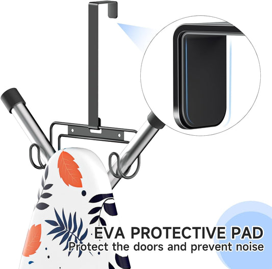 Compact Metal Wall or Over-Door Board Holder – Black - Field & Nook