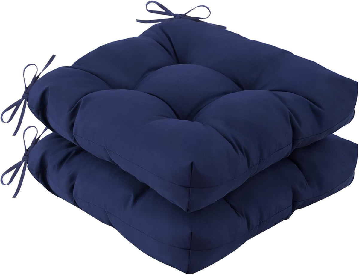 Water-Resistant Outdoor Chair Cushions – 19 in, 2 Pack