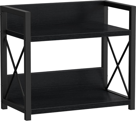 Giikin Kitchen Counter Shelf, 2 Tier Kitchen Spice Rack Organizer for Countertop, Wood Coffee Bar Organizer for Home (Black, S) - Field & Nook