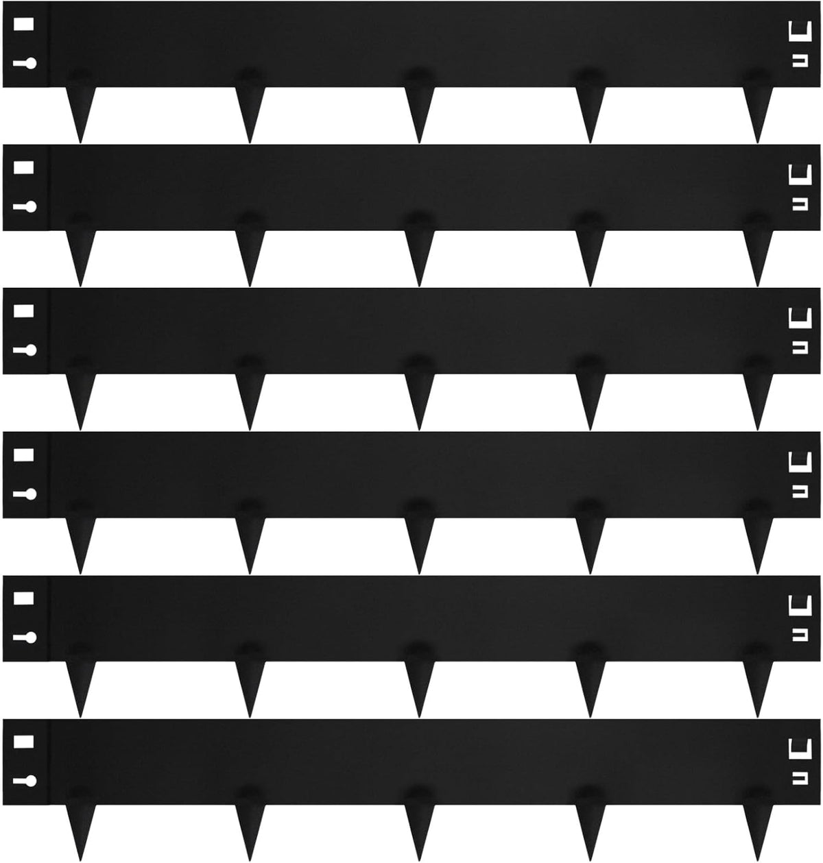 42" L X9.4 H Metal Landscape Edging, Heavy Duty Galvanized Steel Garden Edging,6 Pack Garden Edging Border for Lawn, Flower Bed, Yard (Black)
