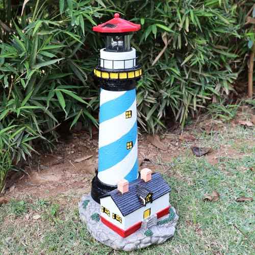 18-Inch Solar Lighthouse with Rotating Beacon
