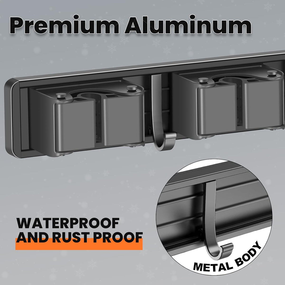 Broom Holder Wall Mount – Grey - Field & Nook