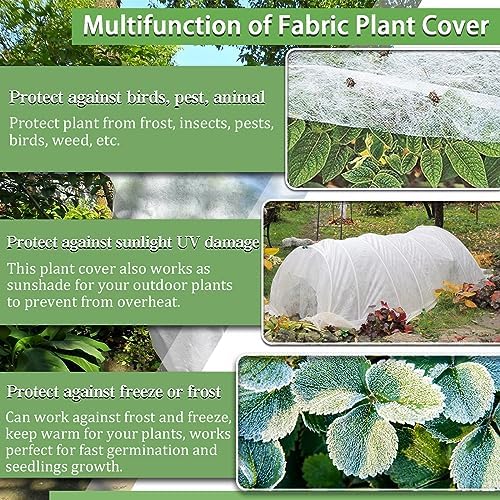 Plant Covers Freeze Protection,10 x 50 Ft Floating Row Cover