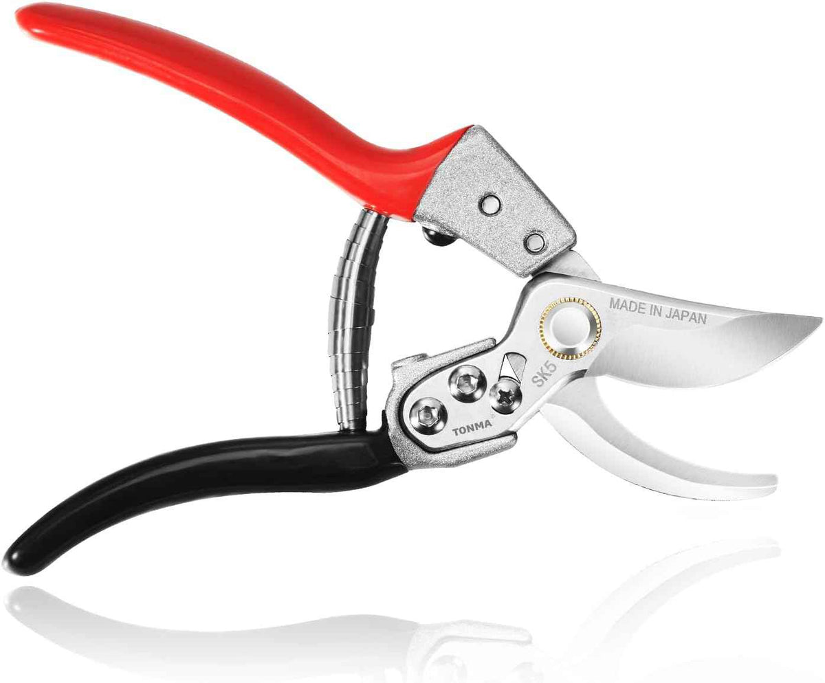 TONMA Pruning Shears [Made in Japan] Professional 8 Inch Premium Plant Garden Scissors Secateurs with Ergonomic Handle, Gardening Gifts Bypass Hand Pruners Branch Gardening Clippers for Plants