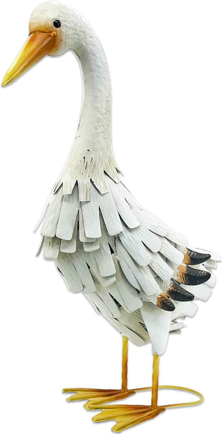 Metal Duck Garden Statue Outdoor Duck Decor Yard Art Sculpture for Home Lawn Backyard Porch Patio Decoration