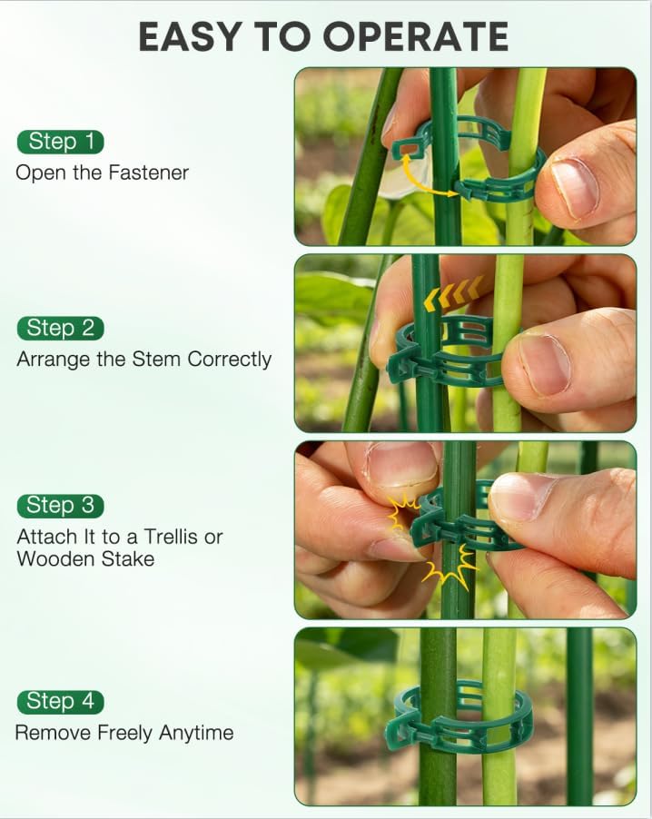 Reusable Plant Support & Trellis Clips – 300 Pack