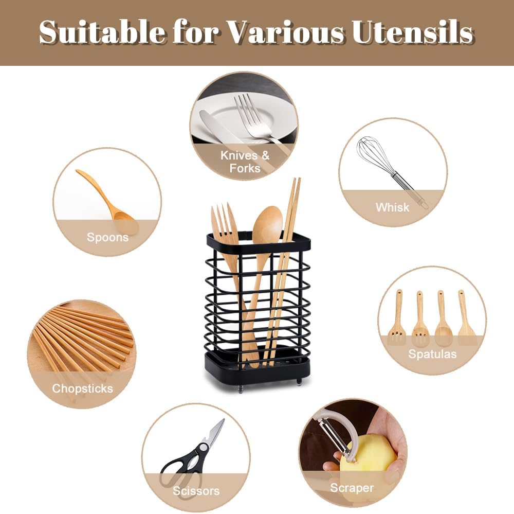 Stainless Steel Kitchen Utensil Holder and Drainer