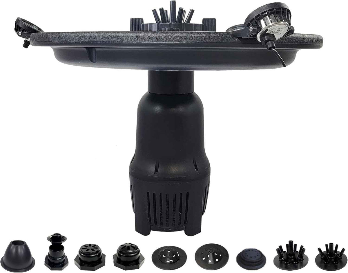 HALF OFF PONDS Floating Fountain – 1 HP Pond Aerator, 100' Cord – 15,000 GPH Water Pump – 13 Spray Patterns - White LED Lights – Energy-Efficient - for Large Ponds, Lakes & Water Gardens