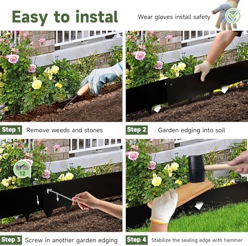 Steel Landscape Edging 6 Inch Metal Landscape Edging 20Ft Total 6-Pack